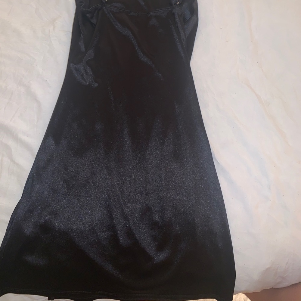 Little black satin dress